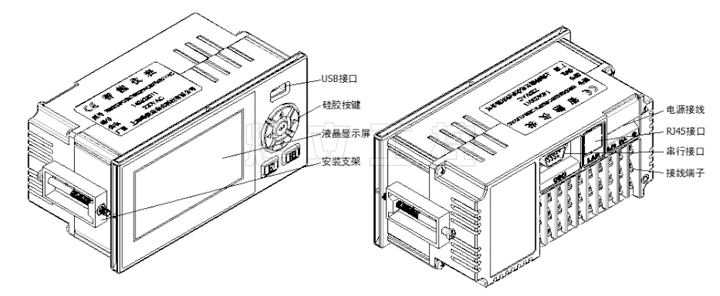 YL6100彩屏無紙記錄儀結(jié)構(gòu)圖